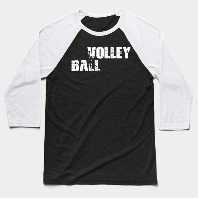 Distressed Look Volleyball Gift For Volleyball Players Baseball T-Shirt by OceanRadar